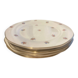 Dessert plate and porcelain dish with a multicoloured floral pattern vintage.