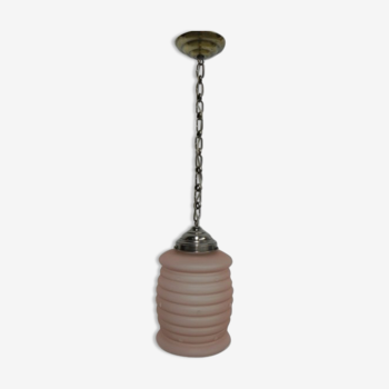 Suspension with frosted glass Deco rose