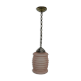 Suspension with frosted glass Deco rose