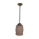 Suspension with frosted glass Deco rose