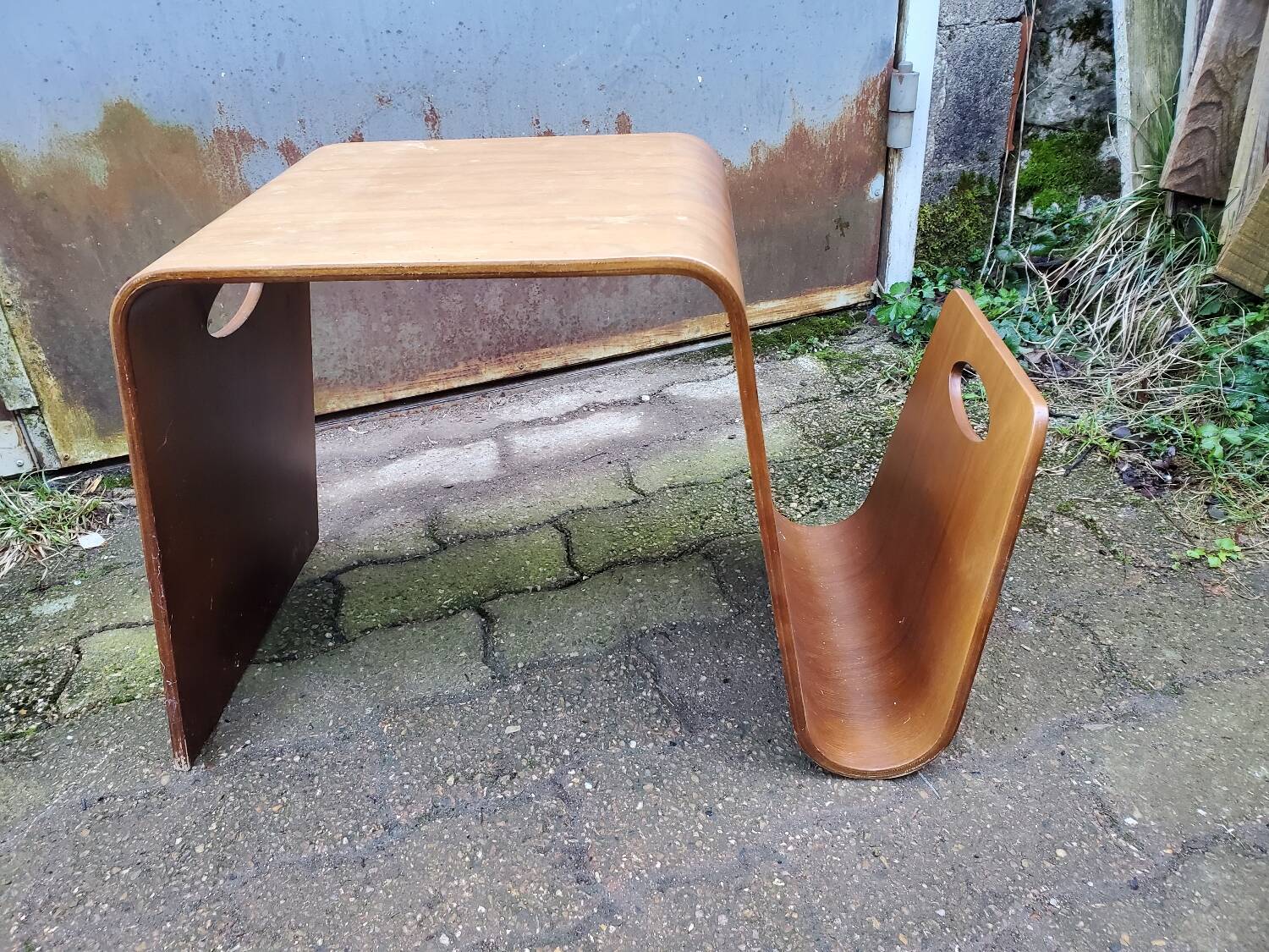 Vintage magazine rack coffee table 70/80