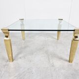Brass and glass coffee table, 1970s