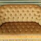 Bench-Toad 2 seats, Velvet padded, 60s mustard