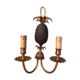 Pineapple bronze sconce