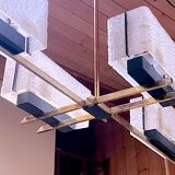 Maison Arlus, brass chandelier model "mad-men", mid-century France