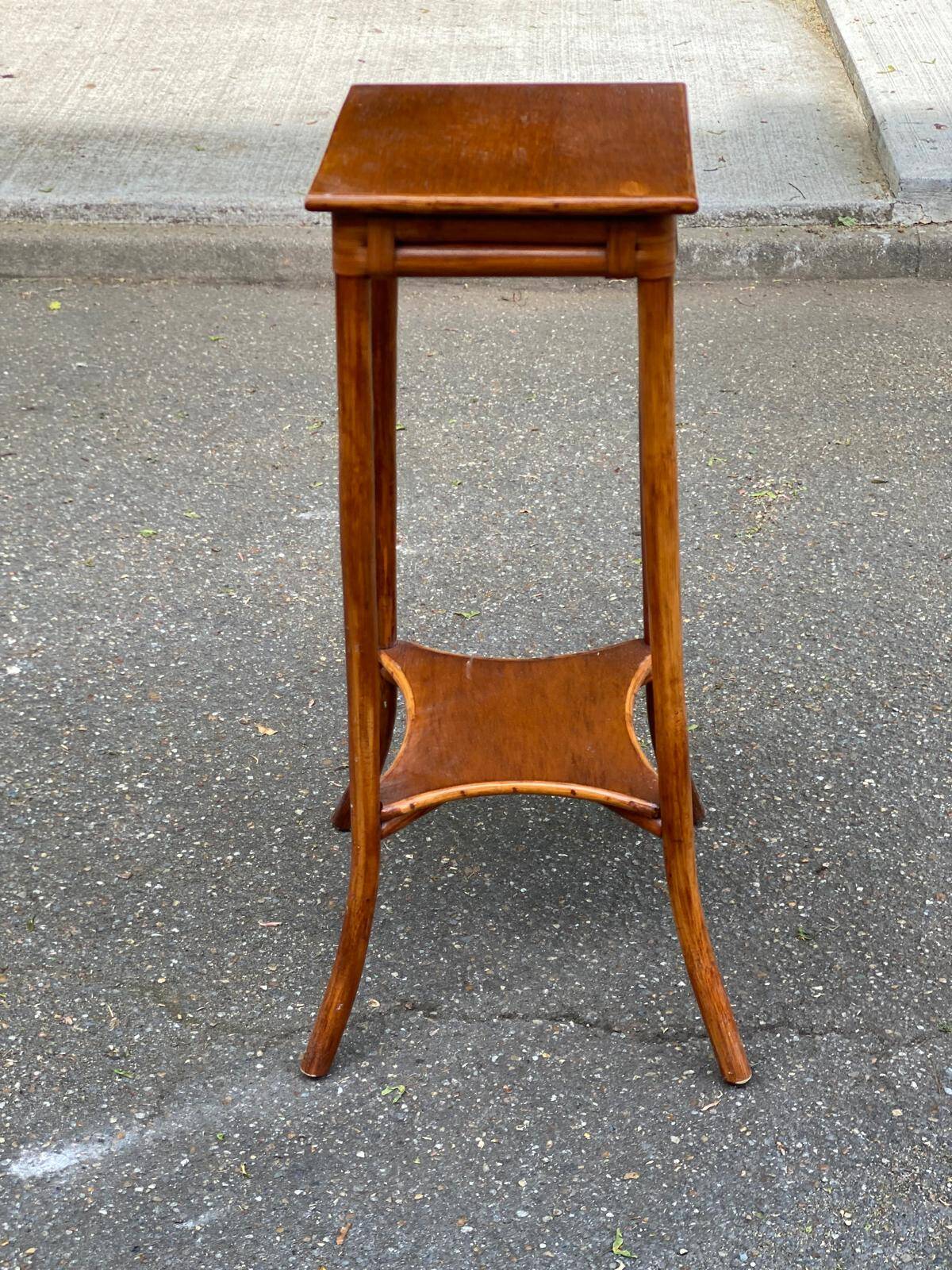 Vintage Art Nouveau shelf in solid wood and bamboo Maugrion Fran