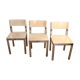 3 chairs 1970s white and stainless steel