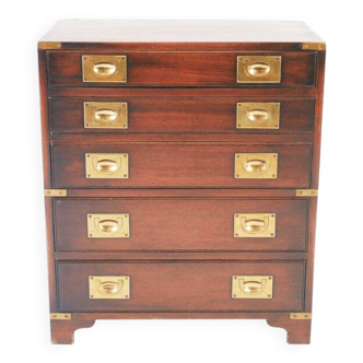 Commode de campagne ancienne de style militaire