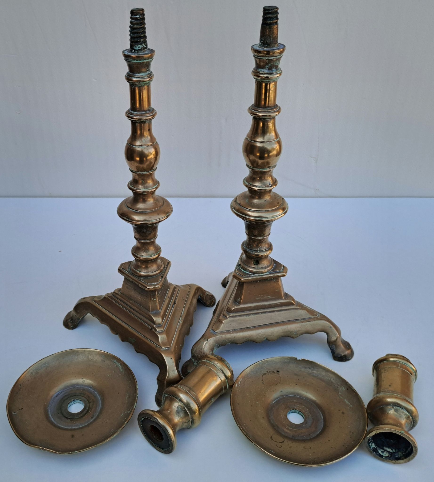 Pair of bronze torches 17th