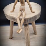 Stool cow tripod light solid wood