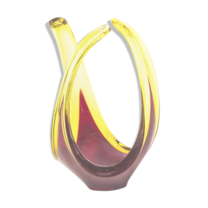 Plat verre rouge et jaune