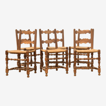 6 straw chairs