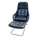 Fauteuil pivotant vintage Bramia avec repose-pieds