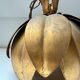 Two vintage pendant lights in gold metal