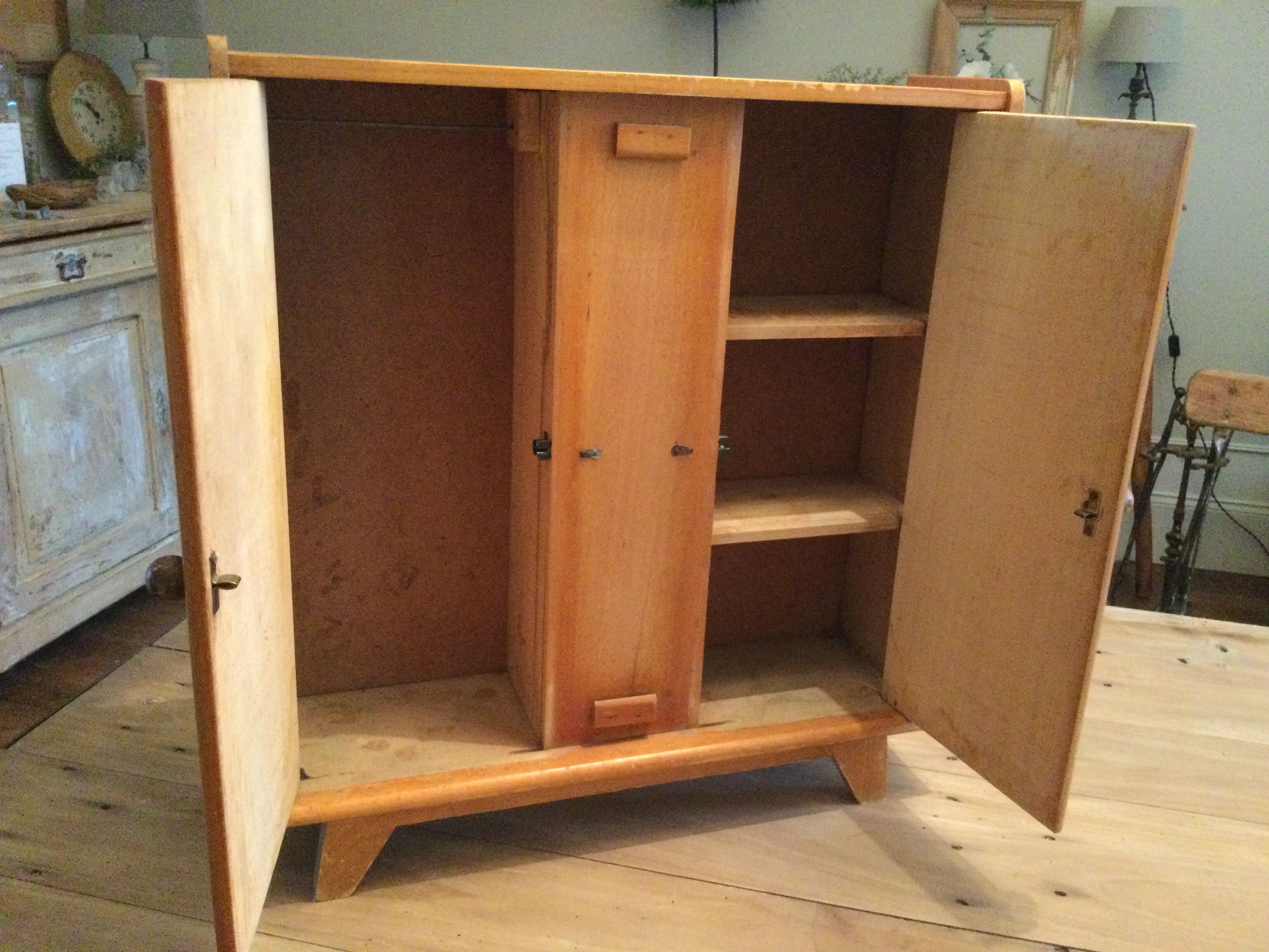 Vintage doll wardrobe cabinet