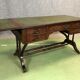 Folding desk English 50s mahogany and leather