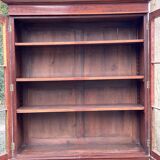 2-part Victorian display cabinet buffet with lacquered mahogany marquetry