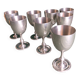 Silver-plated metal stemmed glasses