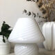 Murano "Vetri" white mushroom with touring stripes