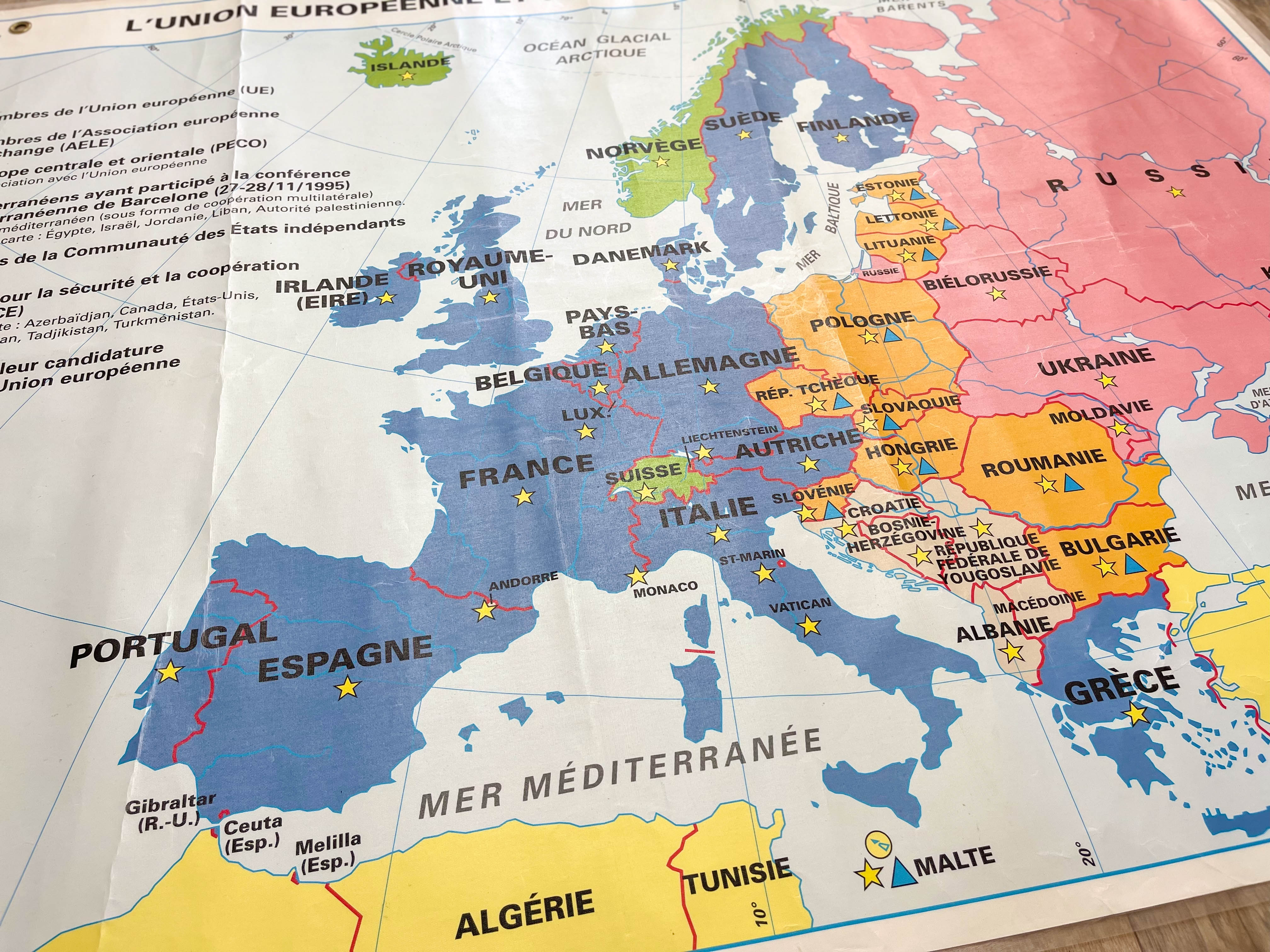 Vintage school map the construction of the european union eduscope