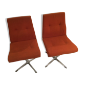 Paire de chaises de bureau vintage orange