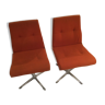 Pair of desk chairs vintage orange