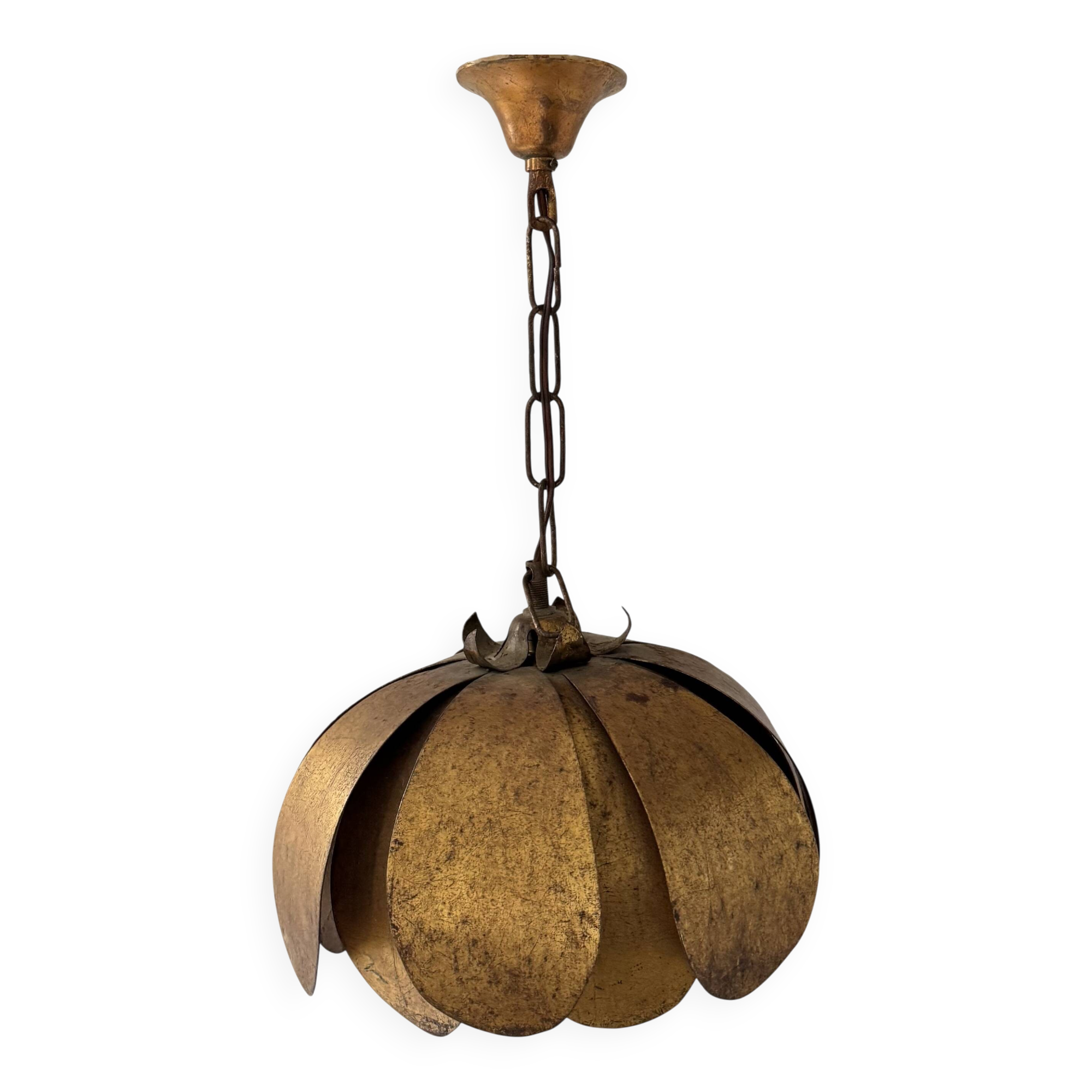 Vintage gold metal pendant, France, 1970.