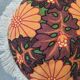 Coussin rond année 70 vintage franges