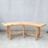 Vintage Curved Pine Bench
