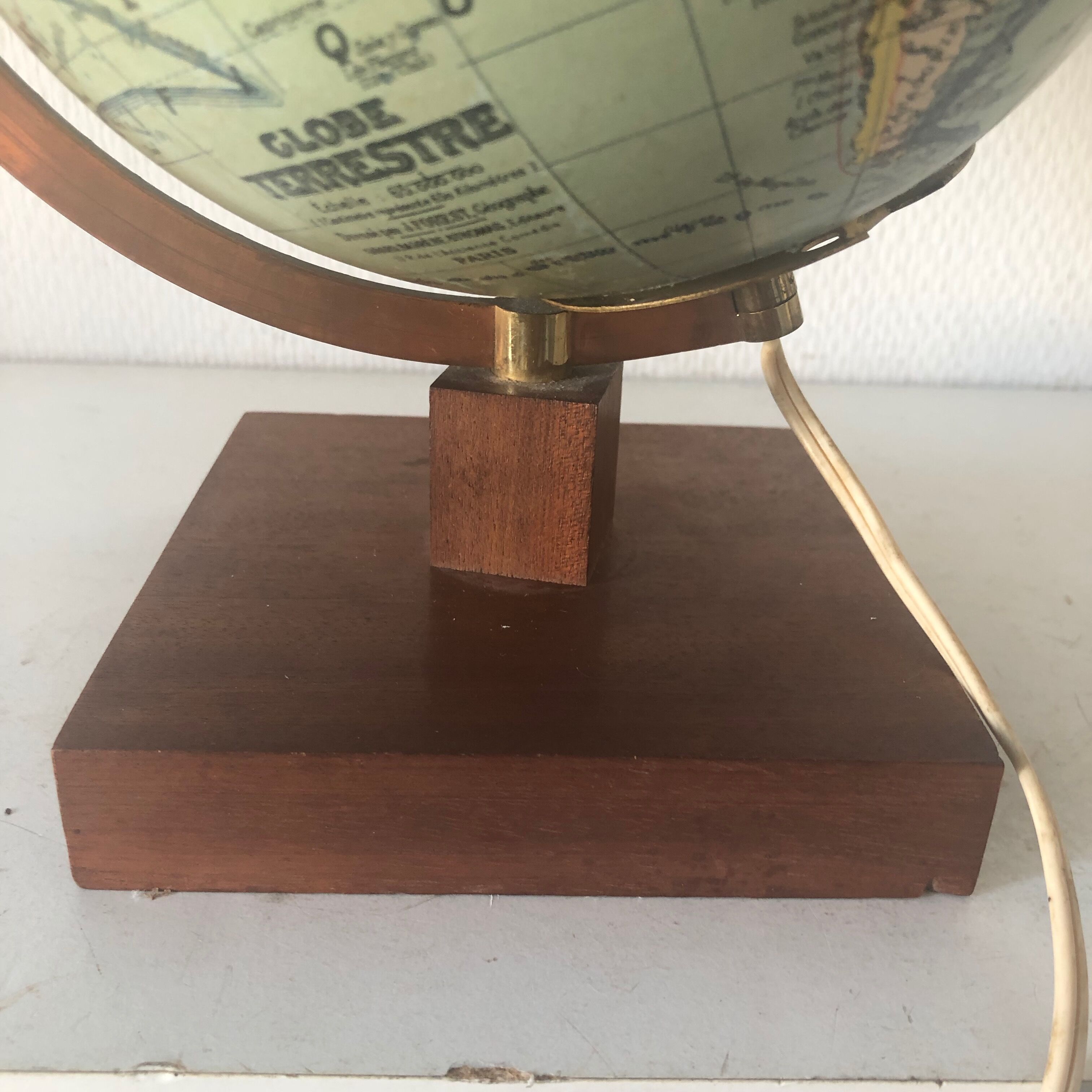 Globe terrestre girard barrère verre vintage 1960