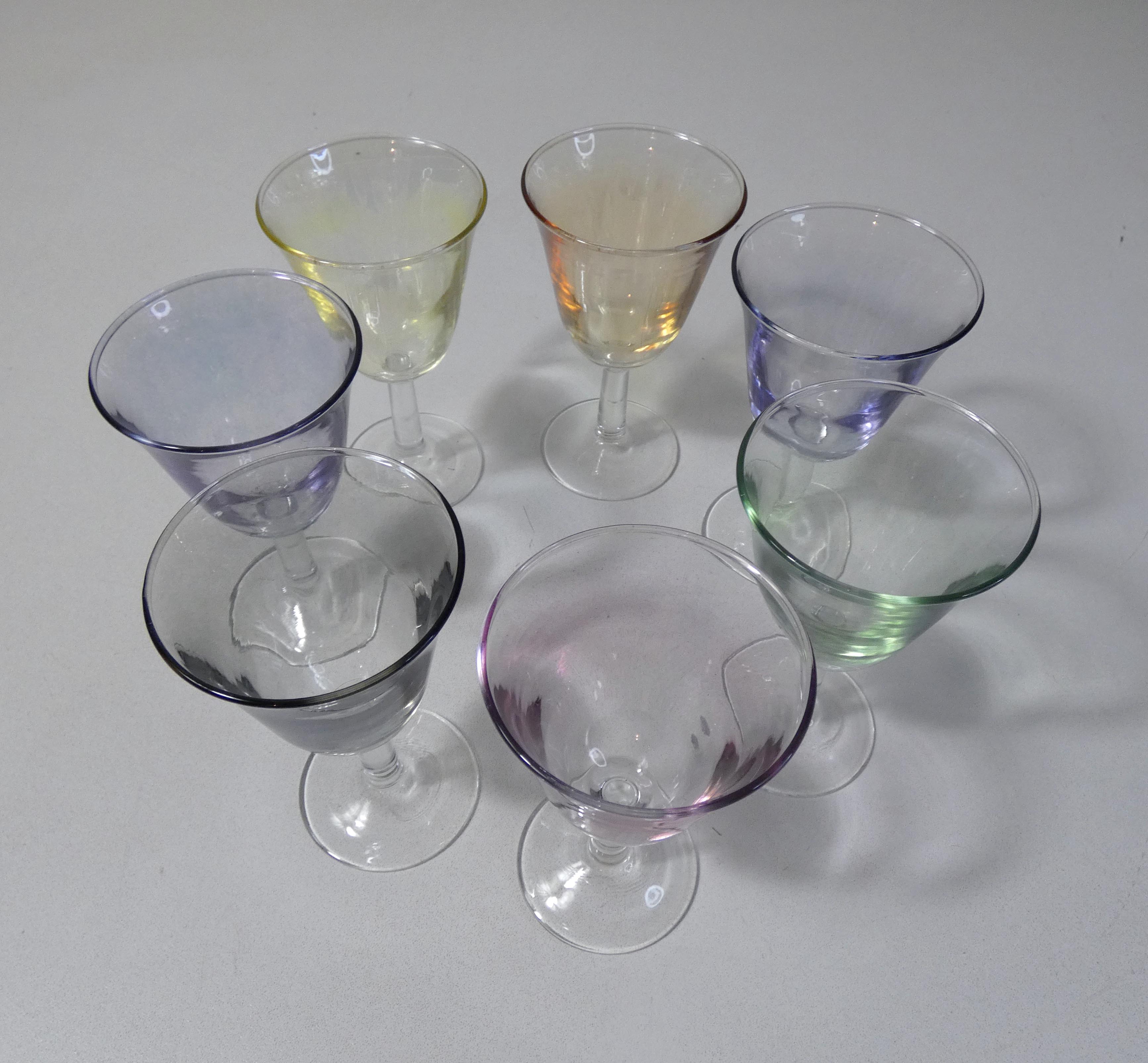 7 glasses aperitif vintage harlequin