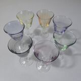 7 glasses aperitif vintage harlequin