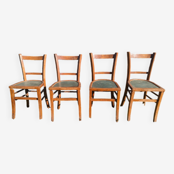Ensemble de 4 chaises de bistrot vintages
