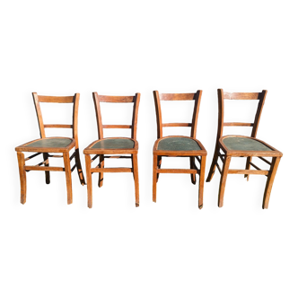 Ensemble de 4 chaises de bistrot vintages