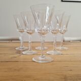 Service of 6 chiseled crystal water glasses