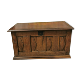 Rustic solid oak desk on leather