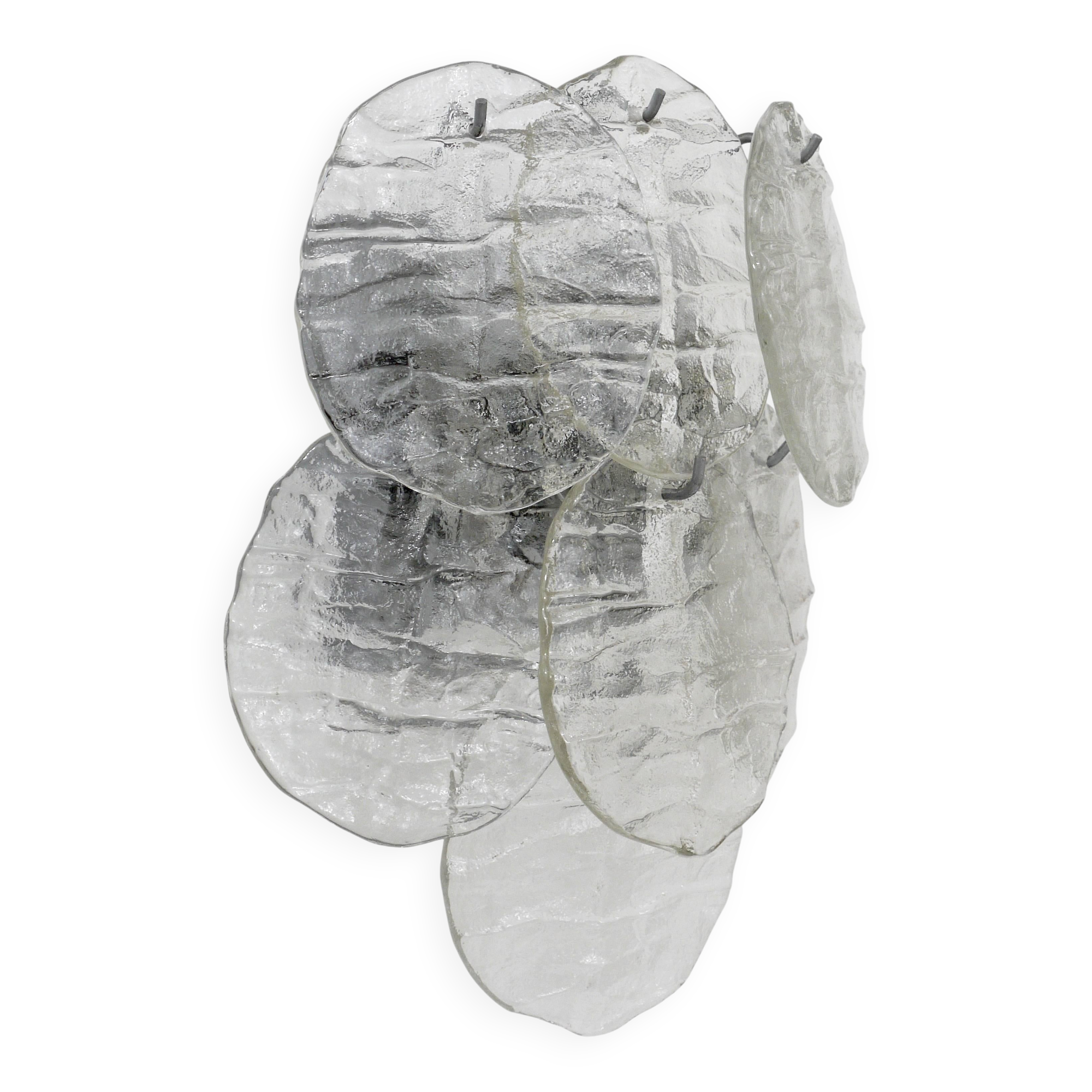 J.T. Kalmar Wall Light Frosted Glass Disc Modernist, Austria, 1960s