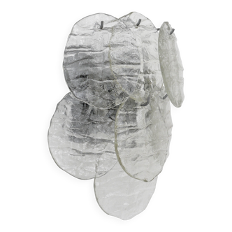 J.T. Kalmar Wall Light Frosted Glass Disc Modernist, Austria, 1960s