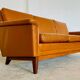 Mid-century vintage Danish 3-person sofa in cognac leather by Nili Stoppmøbler