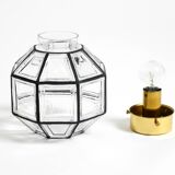 Beautiful 1970s Limburg glass ceiling lamp in octagon shape