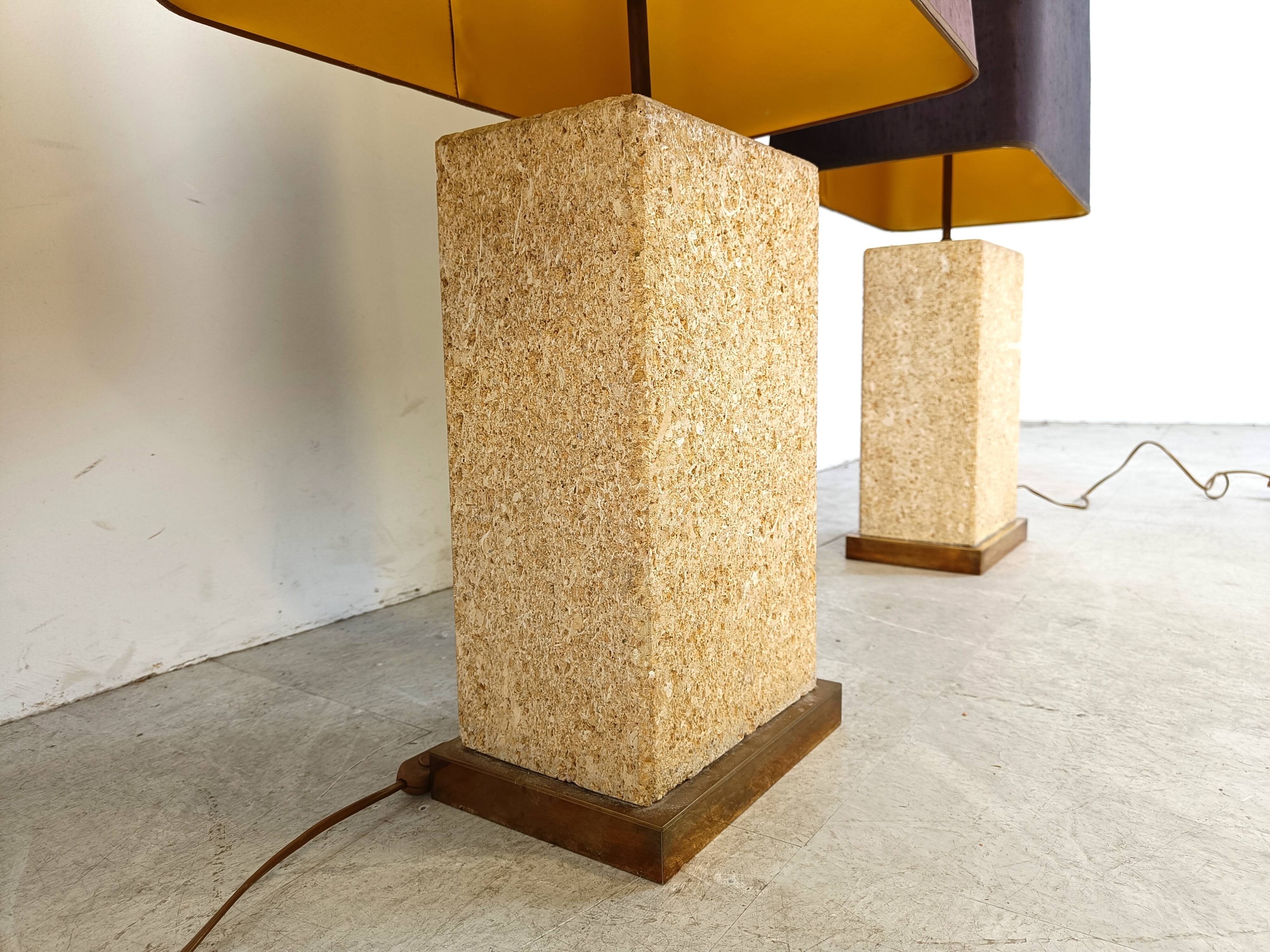 Pair of pierre de France table lamps, 1970s