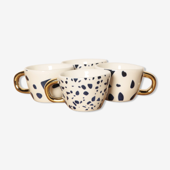 4 cups espresso blue terrazzo patterns