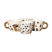 4 tasses espresso motifs terrazzo bleu