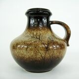 Brown Pitcher Vase - Scheurich West Germany Pottery - Vintage 70s