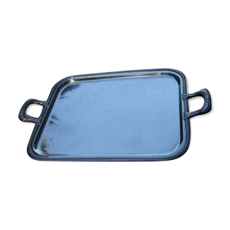 Silver metal service tray