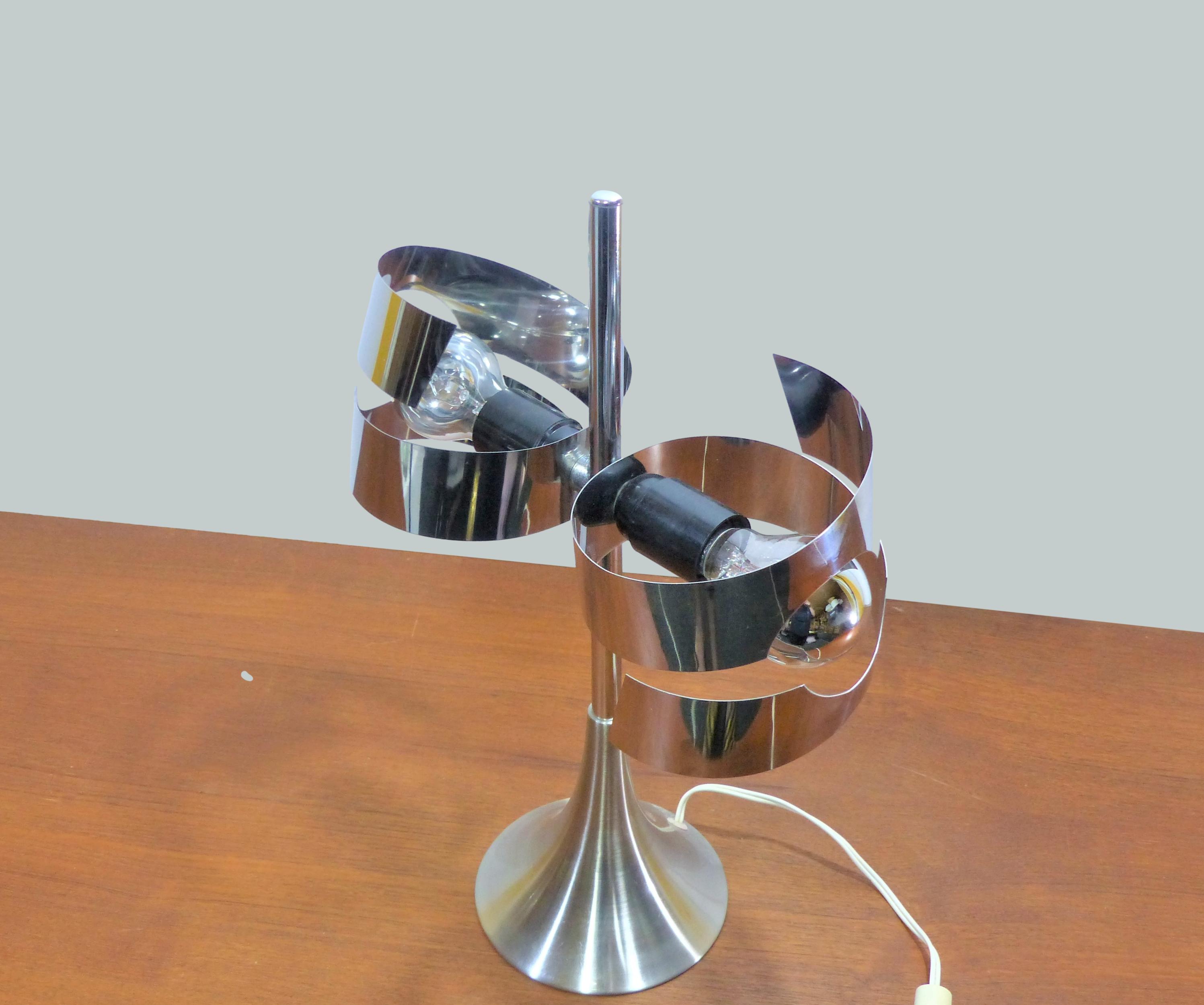Lampe space age chromée