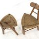 Ensemble de 2 chaises tripodes brutalistes