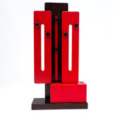 Mid-century red modular coat rack