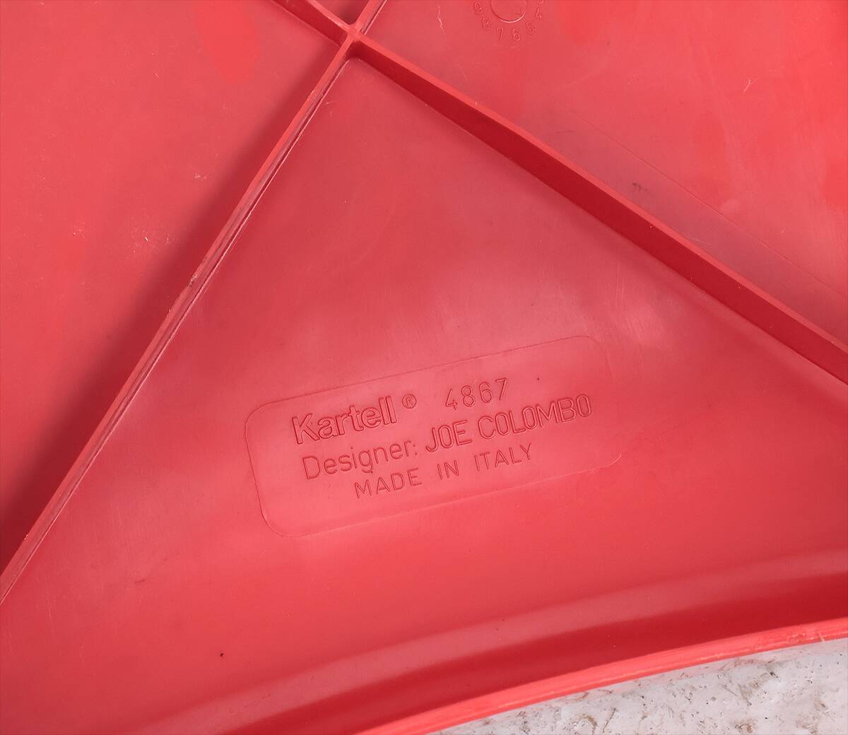 Joe Colombo red universale chairs for Kartell, 1960s