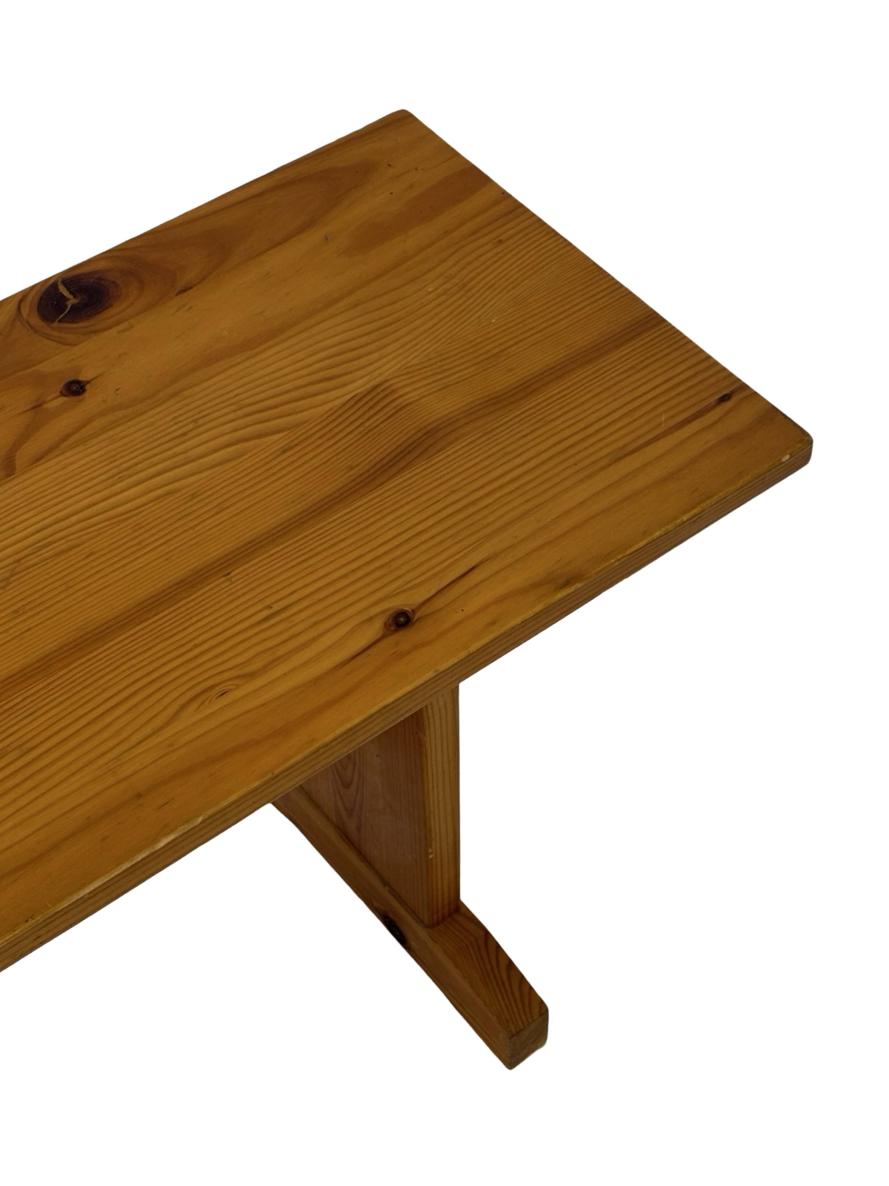 Vintage Scandinavian pinewood bench from the 1960's modern design